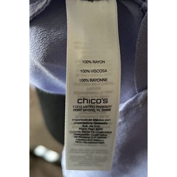 Chico’s Lavender 100% Rayon Blouse Roll Tab Sleeves Size 2 (Large) - Picture 3 of 3
